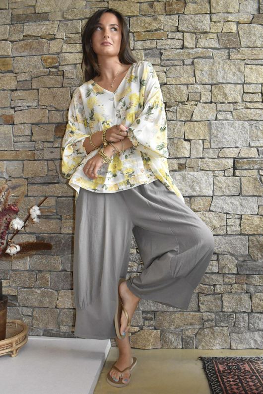 Jo Jo Quirky Hopsack Crop Pant Mocha 